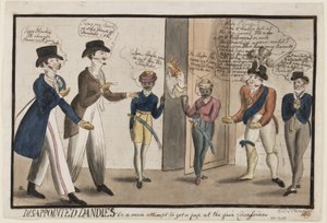 Dandis decepcionados: O un vano intento de echar un vistazo a la bella circasiana, 1819 de Henry E. O. OConnor