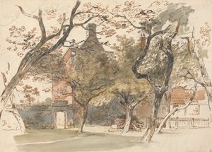 Parte de una casa y un jardín de Henry Edridge