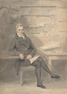 Retrato de un hombre, sentado frente a un escritorio, 1795-1800