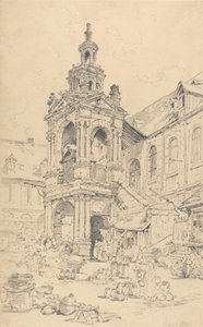 Pórtico del Halle de la Haute Vielle Tour, Ruán de Henry Edridge