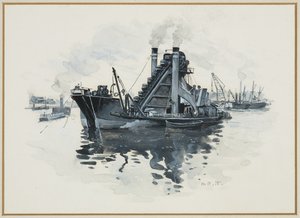 Una draga en los muelles de Salford de Henry Edward Tidmarsh