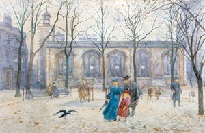 El cuervo de la iglesia, Torre de Londres (acuarela) de Henry Edward Tidmarsh