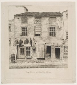 Casa Antigua en Rector Street de Escenas del Viejo Nueva York de Henry Farrer