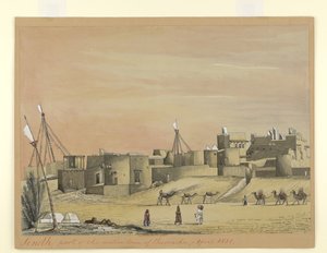 Parte del Pueblo Nativo de Kurachee (Karachi), abril de 1851 (acuarela sobre papel) de Henry Francis Ainslie