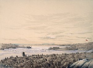 Sault de Ste. Marie entre los lagos Huron y Superior, 1842