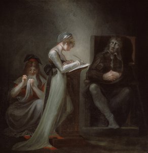 Milton dictando a su hija, 1794 de Johann Heinrich Füssli