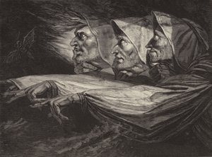 Las brujas en Macbeth de Johann Heinrich Füssli