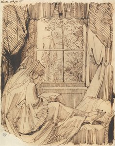 Mujer leyendo, sentada ante una ventana de Johann Heinrich Füssli