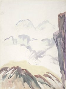 Estudio de montaña (acuarela sobre papel) de Henry George Keller