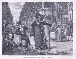 Dandis y bellezas del período de la Regencia, c.1818