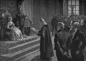 Pares y Comunes Presentando Dirección Patriótica a la Reina en la Víspera de la Guerra de Crimea, 1891