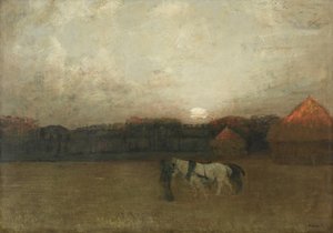 El campo de rastrojos, c.1909 (óleo sobre lienzo) de Henry Golden Dearth