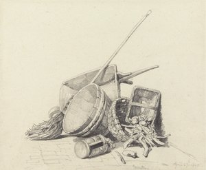 Naturaleza muerta con carretilla y cestas, 27 de abril de 1840