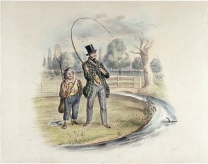 Pesca de percas, Teddington, de un conjunto de seis imágenes de 