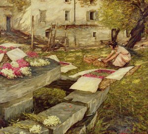 Recogiendo acciones de Henry Herbert La Thangue