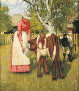 La Primera Comida, c.1894 de Henry Herbert La Thangue