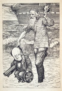 Apoyando a cada hombre en la cima de la marea, de La caza del Snark, una agonía en ocho crisis, por Lewis Carroll, pub. 1876 de Henry Holiday
