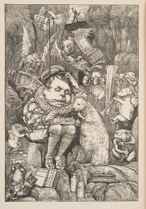 El castor trajo papel, portafolio y plumas, pub. 1876 de Henry Holiday