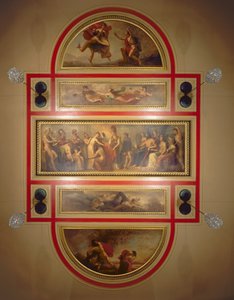 Techo en la biblioteca y comedor, representando la leyenda de Pandora, c.1834