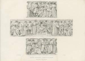 Esculturas en el podio del Memorial de Albert de Henry Hugh Armstead