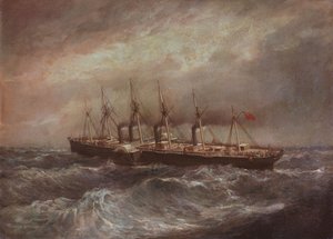 El buque de vapor "Great Eastern" (1858) tiende el primer cable atlántico con éxito de Henry Hugh Clifford
