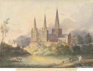 Catedral de Lichfield - Vista oeste de Henry James Noyes