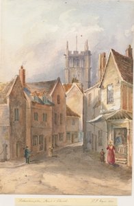 Wolverhampton - Iglesia de San Pedro: acuarela, 1844 de Henry James Noyes