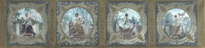 Boceto para la Galería Lobau del Ayuntamiento de París: Poesía. La alegría. La Danse. La Grace, en 1890 (óleo sobre lienzo) de Henry Jean Louis Boureau