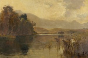 Otoño, Loch Meikle, Inverness-shire (óleo sobre lienzo)