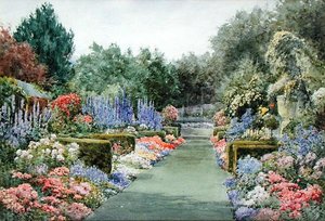Un jardín de verano (acuarela sobre papel) de Henry John Sylvester Stannard