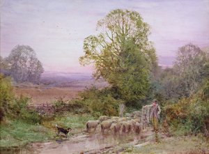 Pastoreo de ovejas (acuarela) de Henry John Sylvester Stannard