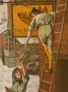 Mañana de Navidad - Decorando el letrero