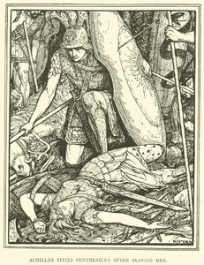 Aquiles Compadece a Pentesilea después de Matarla de Henry Justice Ford