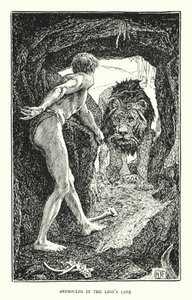 Androcles en la cueva del león (grabado) de Henry Justice Ford