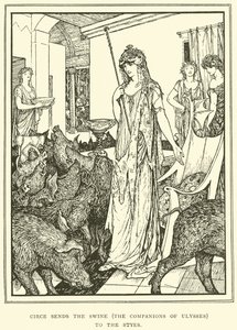 Circe envía los Cerdos (Los Compañeros de Ulises) a los Establos