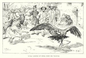 Dumas llega a Stora con sus buitres (grabado) de Henry Justice Ford