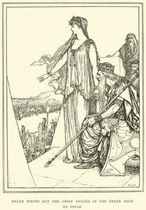 Helena Señala a los Héroes Principales en el Ejército Griego a Príamo de Henry Justice Ford