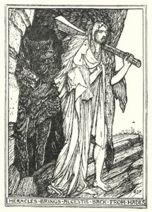 Heracles trae a Alcestis de vuelta del Hades de Henry Justice Ford