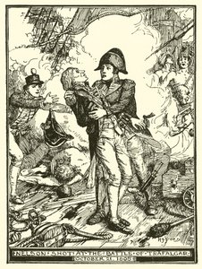 Nelson herido en la batalla de Trafalgar, 21 de octubre de 1805 de Henry Justice Ford