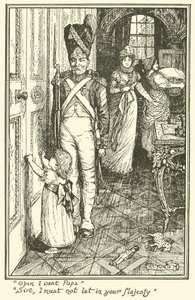 "Abre quiero a Papá". "Señor, no debo dejar entrar a su Majestad" de Henry Justice Ford