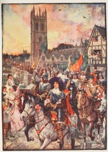 El príncipe Ruperto en Oxford, yendo a la batalla, ilustración de 