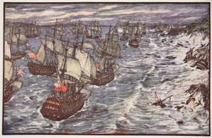 Bahía de Quiberon, 1759, ilustración de 