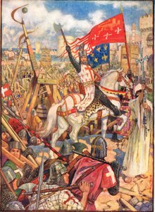 Ricardo Corazón de León en las Cruzadas, ilustración de 