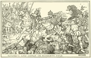 La última carga de Ricardo en el campo de Bosworth de Henry Justice Ford