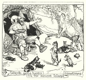 Selkirk bastante feliz en la isla desierta a veces de Henry Justice Ford