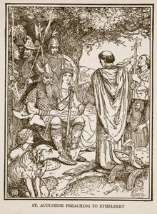 San Agustín predicando a Ethelbert, ilustración de 