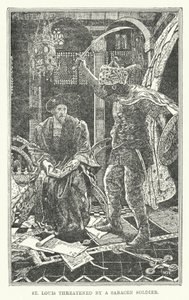 San Luis amenazado por un soldado sarraceno de Henry Justice Ford