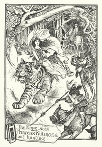 El rey ve a la princesa Mutinosa cazando (grabado) de Henry Justice Ford