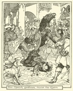 Dos caballeros españoles rescatan a la reina de Henry Justice Ford
