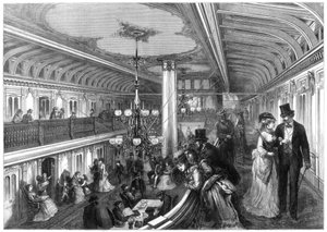 Salón de un barco de vapor, 1875 de Henry Linton